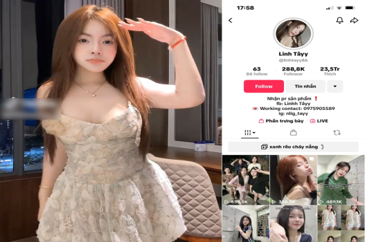 Phát tán video 18+ Linh Tây tiktoker vóc dáng đẹp